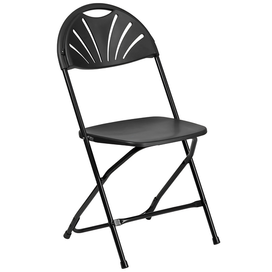 Black Fan Back Folding Chair