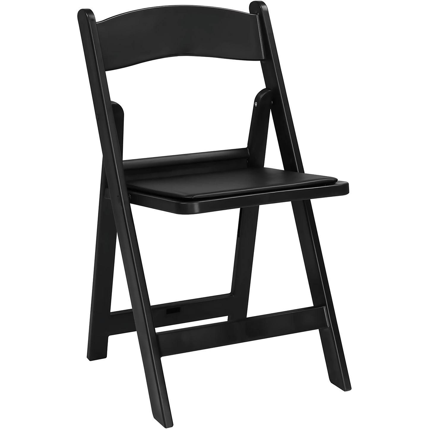 Black Padded Resin Folding Chair