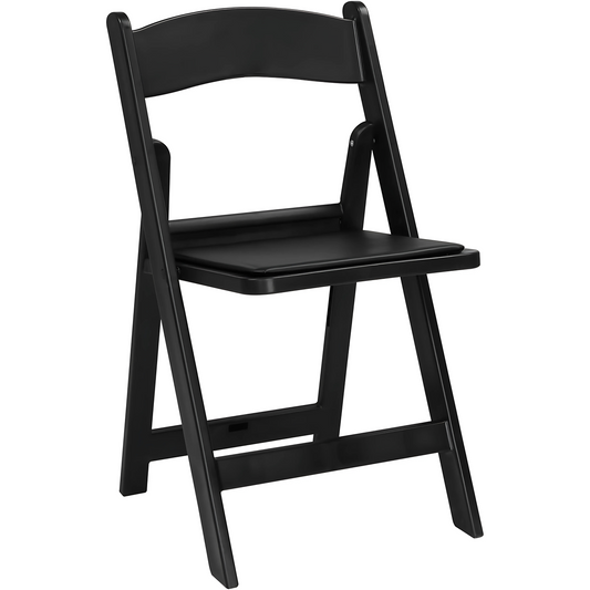 Black Padded Resin Folding Chair